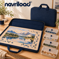 navriload™ SortSide Puzzle Carrying Case — Portable Jigsaw Puzzle Portfolio with 4 Sorting Trays & 30 × 22-Inch Board